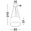 Wisząca lampa do jadalni CAMPANERO LE44807 LED 24W 3000K biała czarna