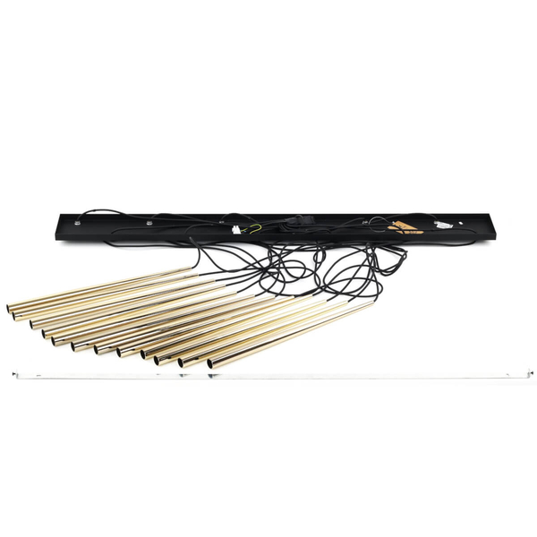 Zwisająca lampa na belce Piano 10119 tuba sople złota czarna