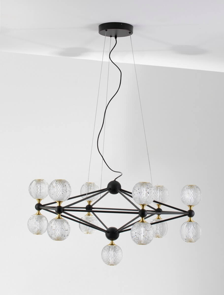 Ściemnialna lampa wisząca BOYA LE42739 LED 54,6W 3200K molekuły czarna