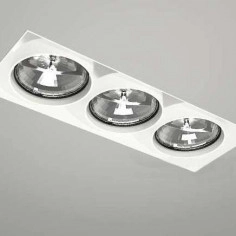 Podtynkowa LAMPA sufitowa KOMORO 7336 Shilo metalowa OPRAWA prostokątna OCZKO spot wpust biały