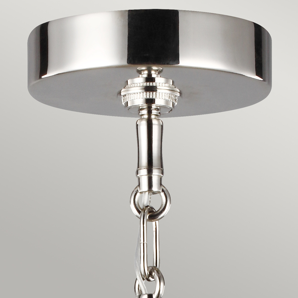 Lampa wisząca QN-HARPER-1P obręcz kula ball nikiel
