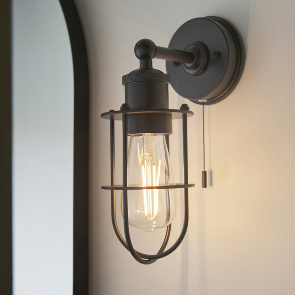 Industrialny kinkiet L&-199948 Light& z włącznikiem IP44 czarny
