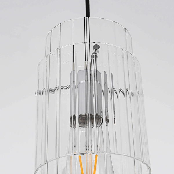 Pokojowa lampa wisząca Savona LP-707/1P przezroczysta srebrna