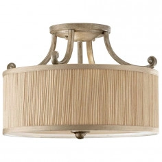Plafon LAMPA sufitowa FE-ABBEY-SF Elstead FEISS plisowana OPRAWA okrągła abażurowa beżowa