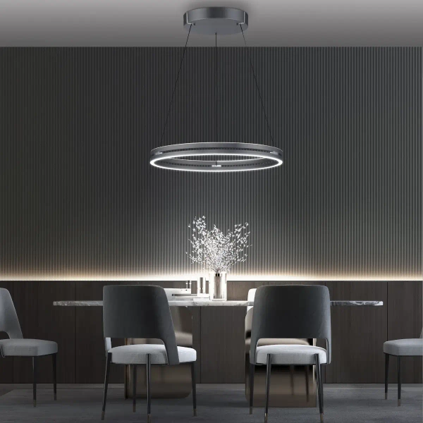 Wisząca lampa PUREE-LOOP szara LED 53W 2700-5000K pierścień do jadalni nad stół 2551-15