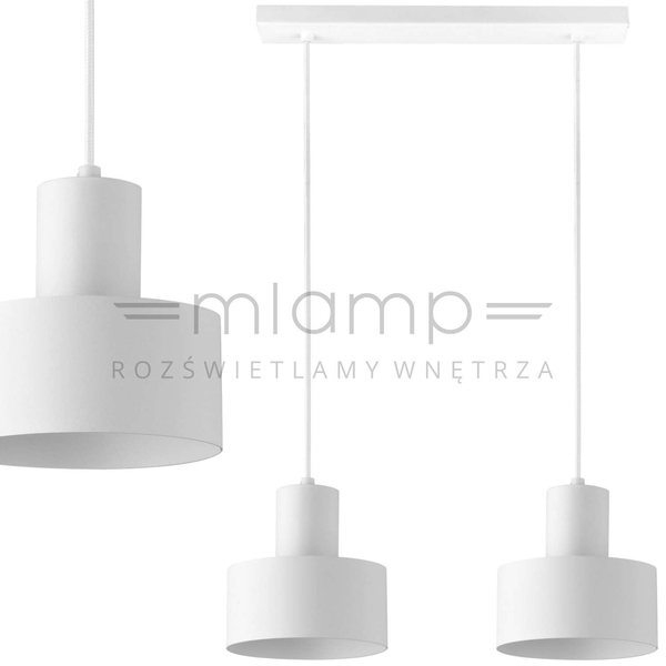 LAMPA wisząca RIF 30904 Sigma metalowa OPRAWA zwis industrialny na listwie biały