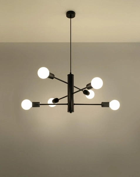 LAMPA wisząca SL.0305 metalowa OPRAWA zwis MOLECULAR sticks czarny