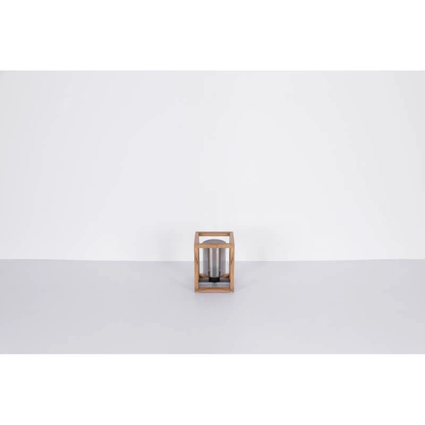 Lampa stołowa Pettey 15497T do salonu loft tubka drewniana przydymiona