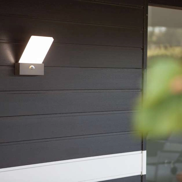 Zewnętrzna LAMPA elewacyjna PANO 5289001118 Lutec prostokątna OPRAWA kinkiet LED 16W 3000K - 5000K metalowy IP54 szary