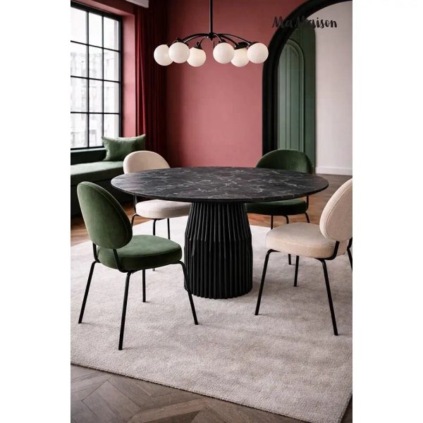 Stół do jadalni LEVANTE MM001501100334 czarny drewniany fi120cm