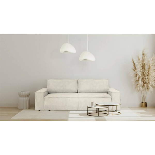 Sofa do salonu rozkładana Pllow KH1501100207 King Home sztruks wygoda jasny beżowy