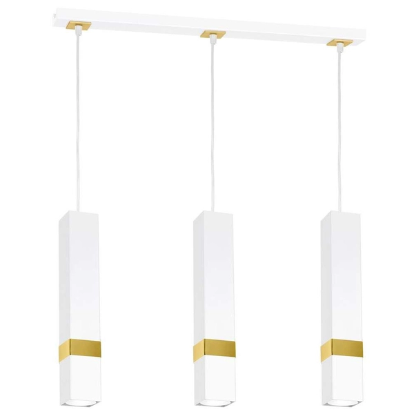 Loftowa LAMPA wisząca VIDAR MLP6276 Milagro prostokątna OPRAWA tuby ZWIS metalowy biały
