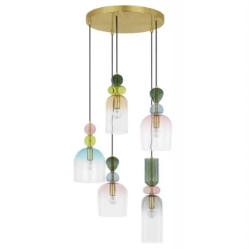 Lampa wisząca MURANO LE43401 skandynawska kolorowy przezroczysty złoty