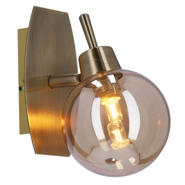 Kinkiet ścienny Lentini 21-16324 Candellux kula ball patyna bursztynowa