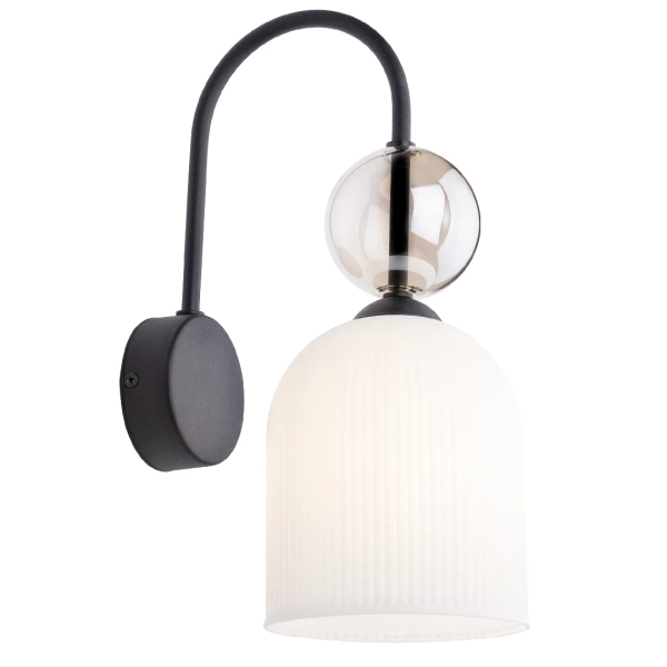 Naścienny nocny kinkiet Sophia Cognac 11587 na wysięgniku biały