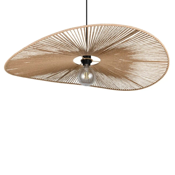 Wisząca lampa kapelusz LAURINE R36161926 ekologiczna czarny brązowy