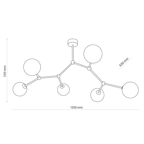 Wielopunktowa lampa sufitowa kule Fairy 4856 TK Lighting balls czarna biała