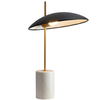 Stojąca LAMPKA loft VILAI TB-203342-1-BL Italux metalowa LAMPA stołowa LED 4W 3000K kopuła czarna złota marmurowa
