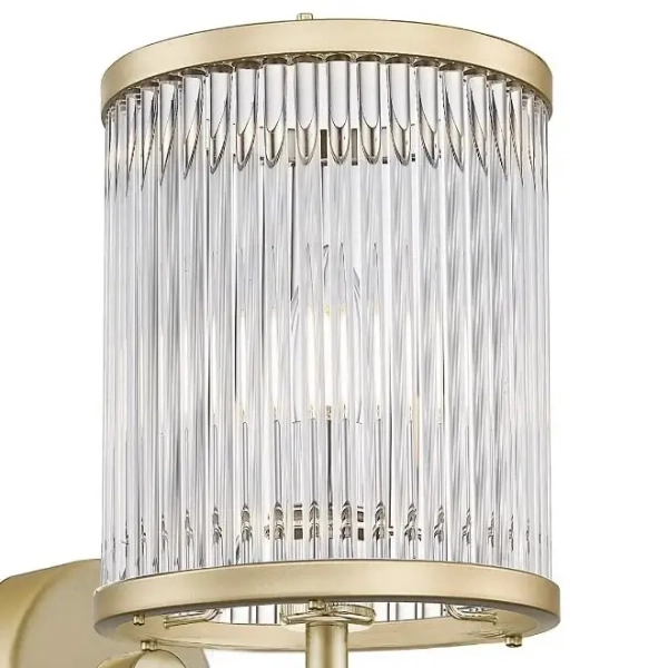 Lampa ścienna SERGIO W0528-01F-V6AC klasyczna szklany kinkiet złoty