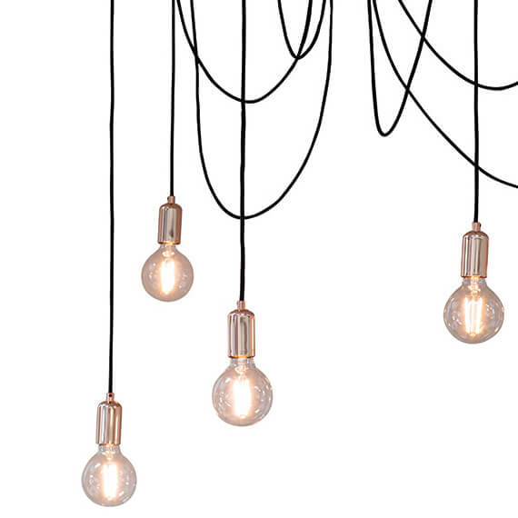Salonowa lampa wisząca pająk Studio 76580 nad stół miedziany