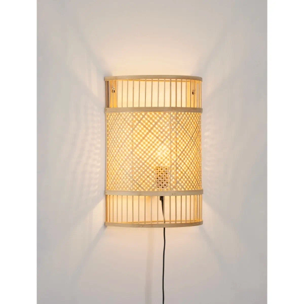 Bambusowa lampa ścienna CANDEZA LE45371 z przełącznik naturalny