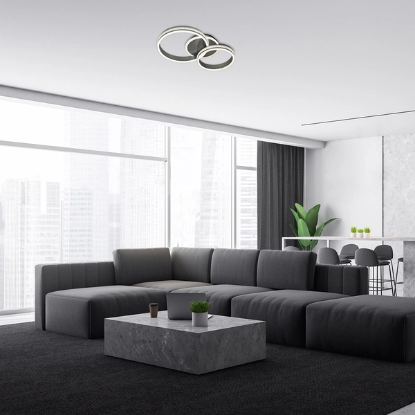 Glamour lampa sufitowa Avalon pierścienie LED 50W 4000K aluminium