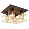 Sypialniana lampa sufitowa druciana Merril 15530B-4D Globo kwadratowa złota