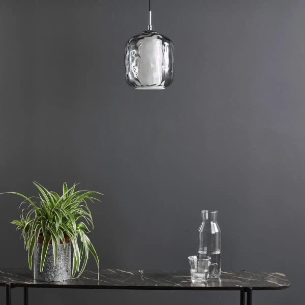 Wisząca szklana lampa Majella MAJ0150 do jadalni przydymiony chrom