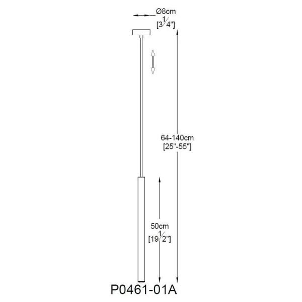 Wisząca lampa sopel LOYA P0461-01A-L8L8 LED 5W 3000K czarny