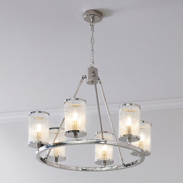 Lampa wisząca Easton 74128 Endon szklane tuby okrągłe nikiel