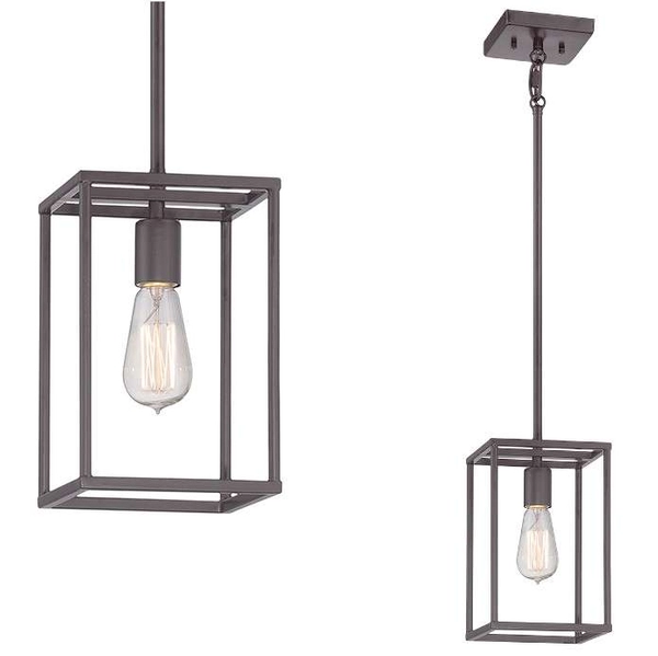 LAMPA wisząca QZ-NEW-HARBOR-P Elstead QUOIZEL metalowa OPRAWA zwis industrialny brąz