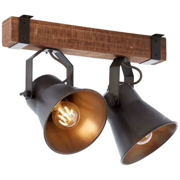 Sufitowa lampa regulowana Plow 82129/46 metalowa brązowa czarna