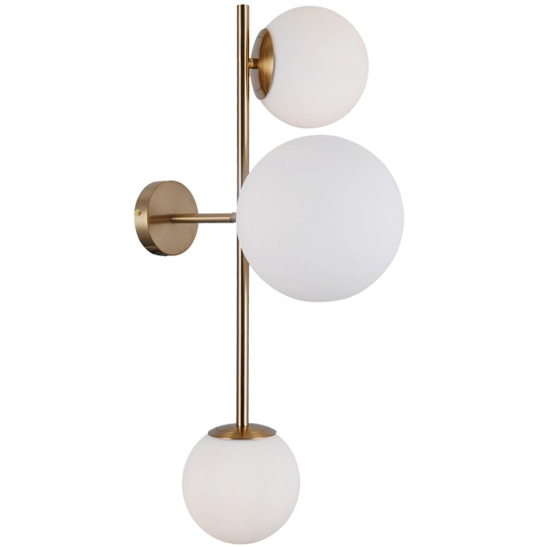 Loftowa LAMPA ścienna VAILANTE WL-31221-3-HBR Italux modernistyczna OPRAWA kinkiet szklane kule mosiądz
