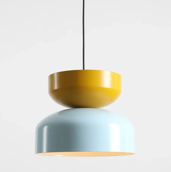 Lampa wisząca do jadalni Tula 1132G29_14_C metalowa niebieska żółta