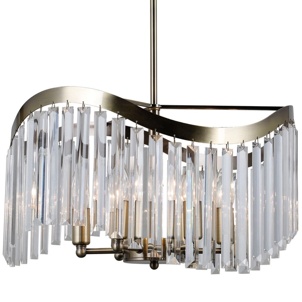 Glamour LAMPA wisząca SABRIGA PND-44544-6 Italux kryształowa OPRAWA okrągły ZWIS crystals brąz antyczny