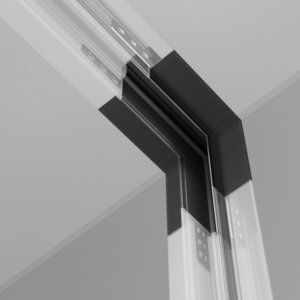 Łącznik-L Exility TRA034CL-42B do szyn magnetycznych czarny