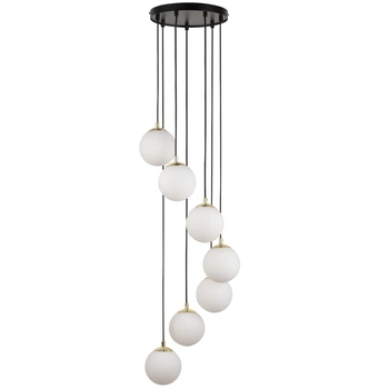 Lampa wisząca Piano 33660 Sigma kaskada kule balls białe mosiądz