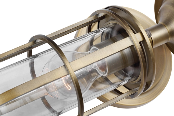 Kinkiet industrialny QN-URBANREST2 szklany mosiądz