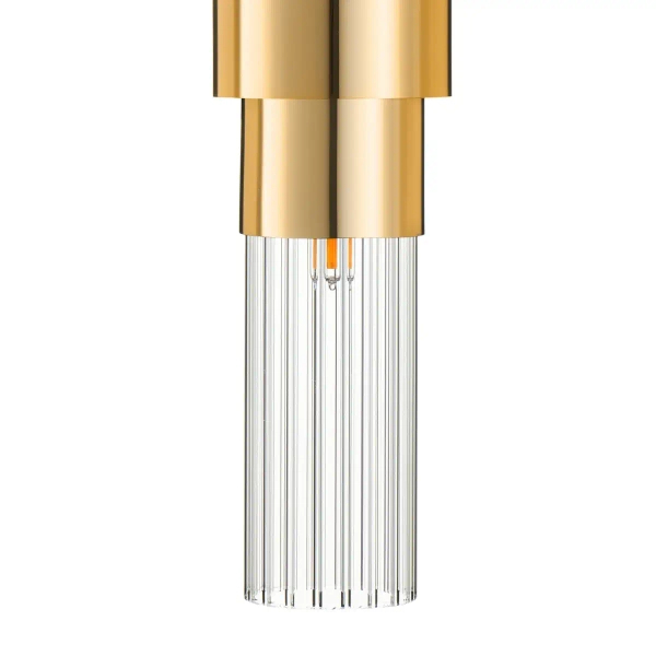 Ryflowana lampa ścienna GLOW ST-DW7790 złota tuba 2xG9 glamour