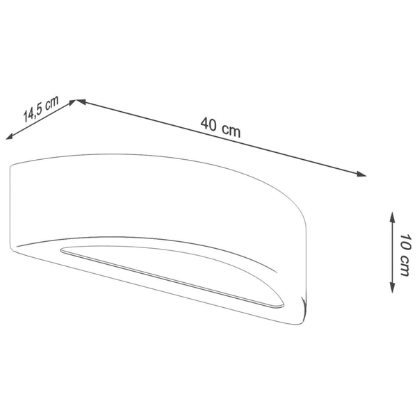 Betonowa lampa ścienna SL.0994 półokrągły kinkiet szary
