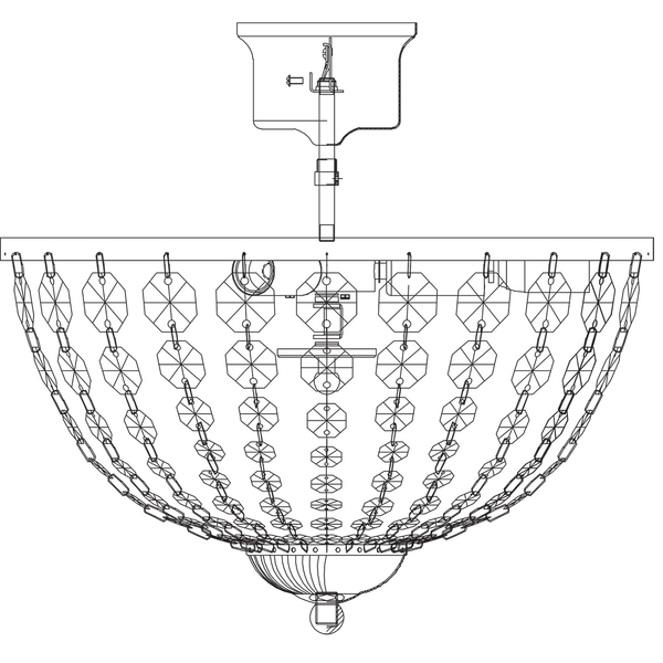 Glamour plafon sypialniany Granso 105316 nad łóżko crystal chrom