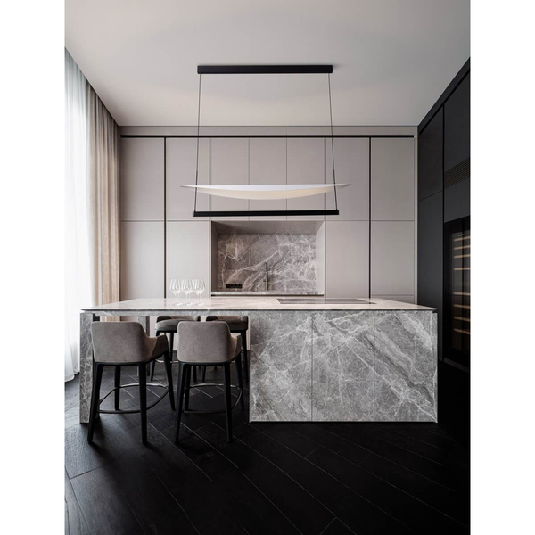 Lampa wisząca do salonu TIRAQUE LE44635 LED 81W 2700K ze ściemniaczem czarna biała