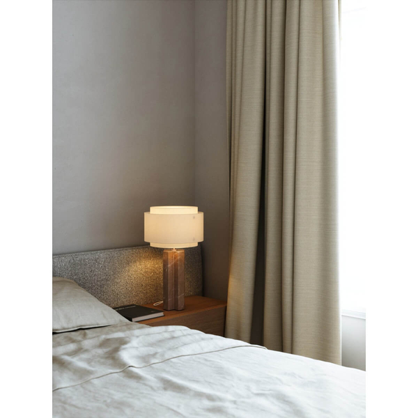 Stołowa lampka do sypialni TAKAI 2320445018 marmurowa beżowa