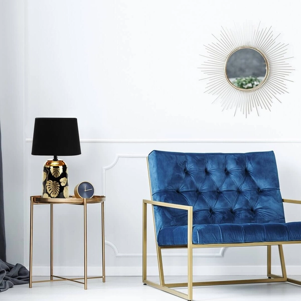 Stylowa lampa stojąca Sonal 4549 na komodę liście czarne złote