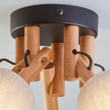 Regulowana lampa sufitowa Vaio 575 do kuchni czarny drewniany beżowy