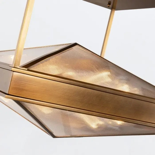 Sufitowa lampa do salonu Cairo QN-CAIRO-SF-VBS-CR szklana mosiądz