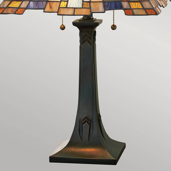 Stołowa lampa Inglenook QZ-INGLENOOK-TL Quoizel włącznik brązowy multikolor