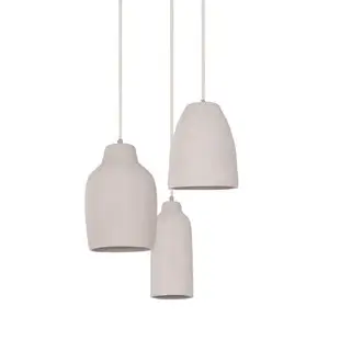 Lampa potrójna zwisowa Nora 41372 ceramiczna do jadalni beżowa