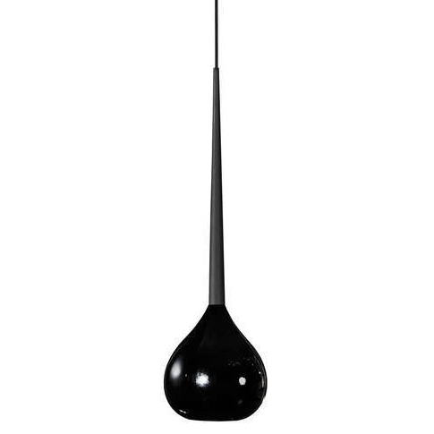Czarna lampa wisząca Aga szklana łezka do przedpokoju