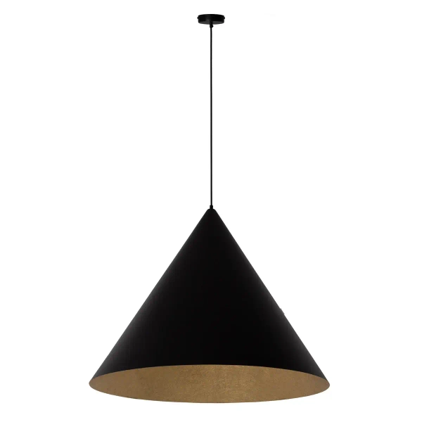 Minimalistyczna zwisająca lampa VESUVIO 41040 stożkowa czarny złoty
